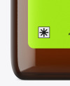 Square Amber Glass Bottle w/ Metallic Cap Mockup