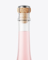 Frosted Glass Pink Wine Bottle Mockup