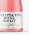 Frosted Glass Pink Wine Bottle Mockup