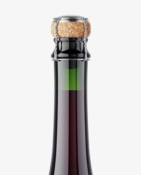 Green Glass Red Wine Bottle Mockup