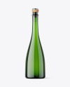 Green Glass White Wine Bottle Mockup