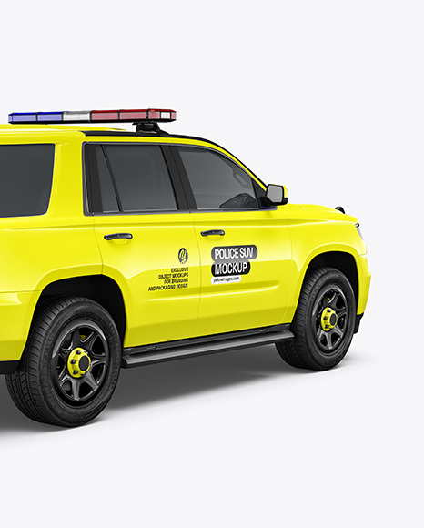 Police SUV Mockup - Back Half Side View