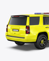 Police SUV Mockup - Back Half Side View