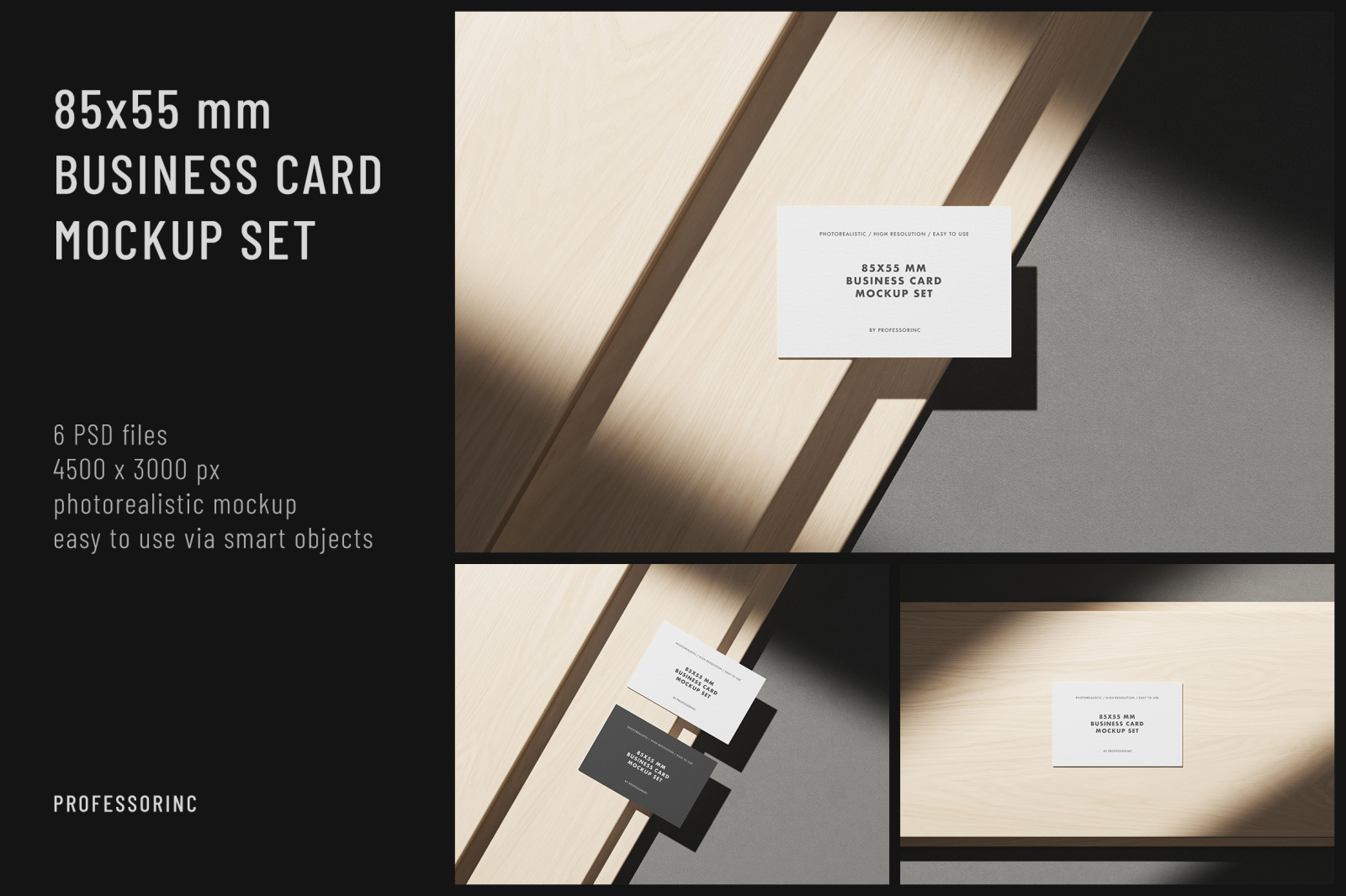 85x55 mm Business Card Mockup Set