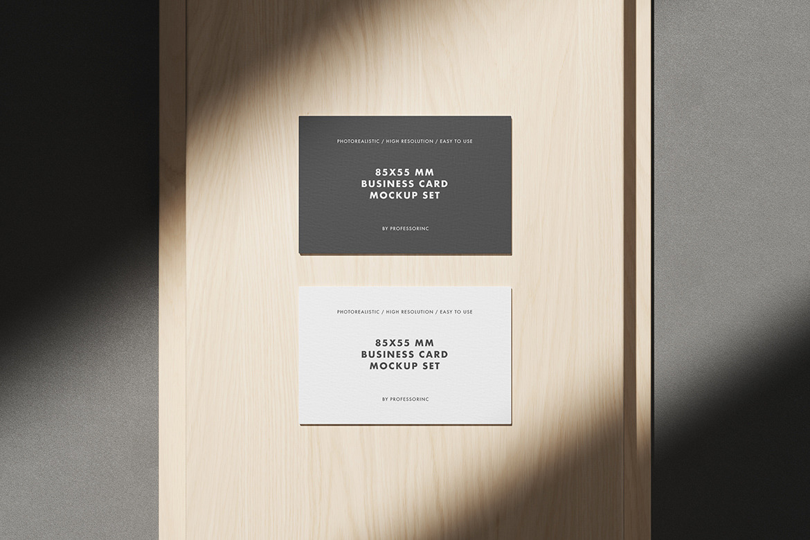 85x55 mm Business Card Mockup Set