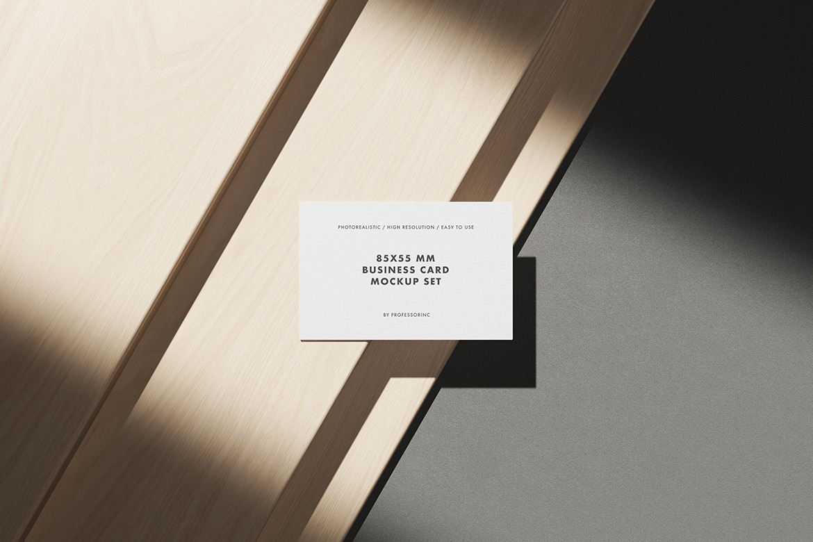 85x55 mm Business Card Mockup Set