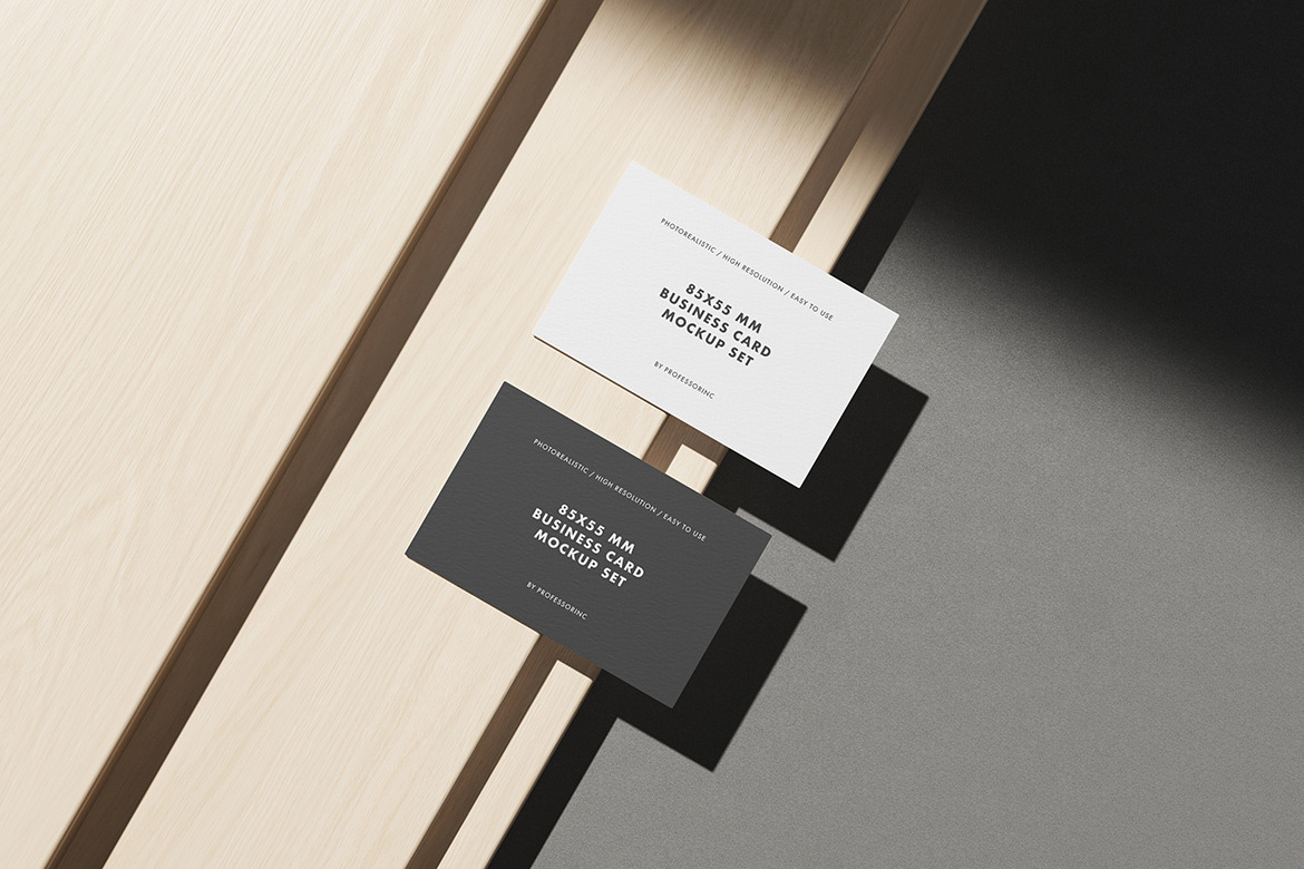 85x55 mm Business Card Mockup Set