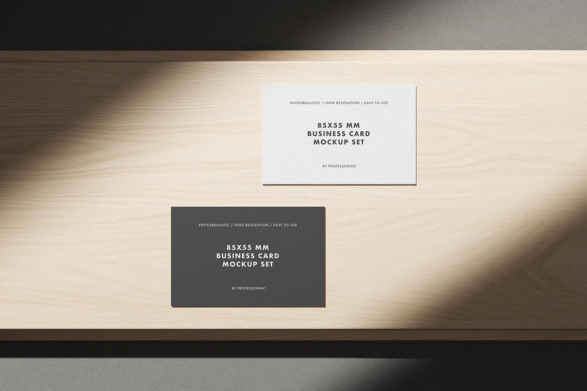 85x55 mm Business Card Mockup Set