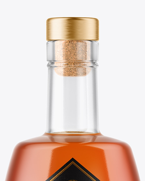 Clear Glass Cognac Bottle Mockup - Free Download Images High Quality