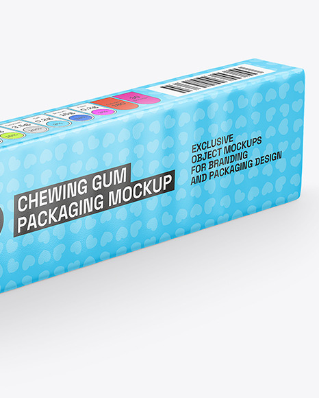 Glossy Packaging w/ Chewing Gum Pads Mockup