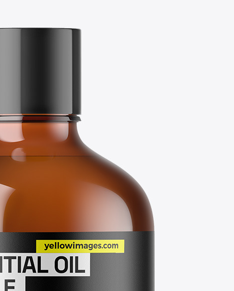 Amber Glass Essential Oil Bottle Mockup