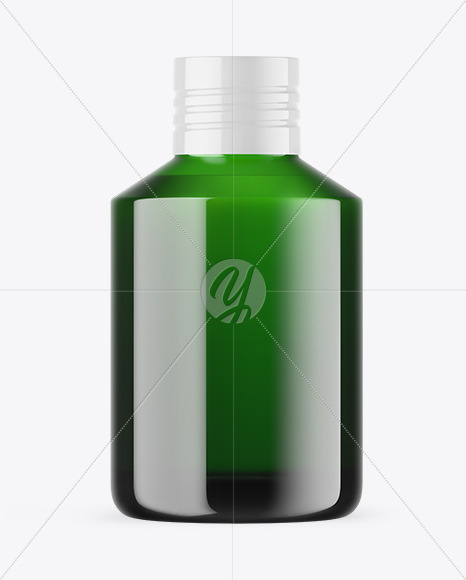 Green Glass Essential Oil Bottle Mockup