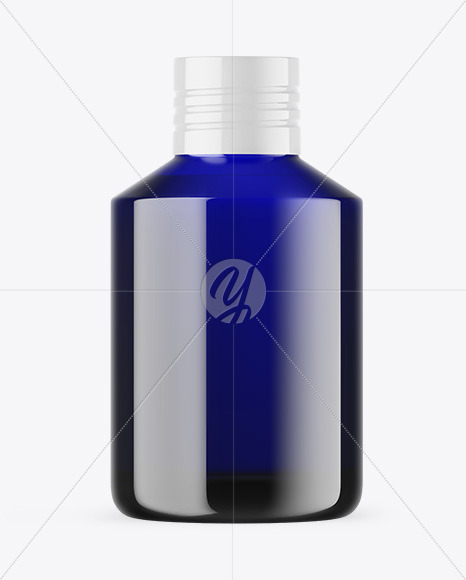 Blue Glass Essential Oil Bottle Mockup