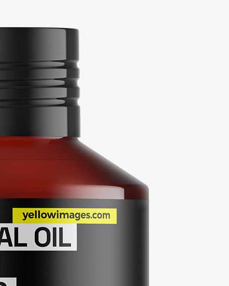 Dark Amber Glass Essential Oil Bottle Mockup