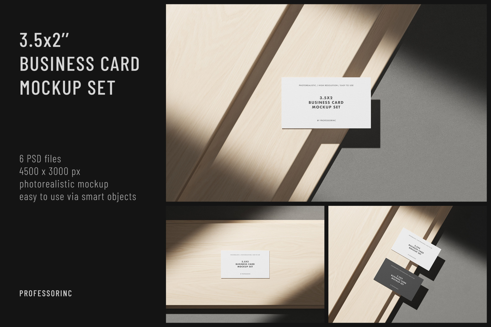 3.5x2 Business Card Mockup Set 3.5x2 Business Card Mockup Set