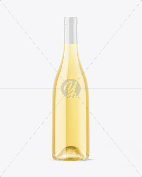 Clear Glass White Wine Bottle Mockup Clear Glass White Wine Bottle Mockup