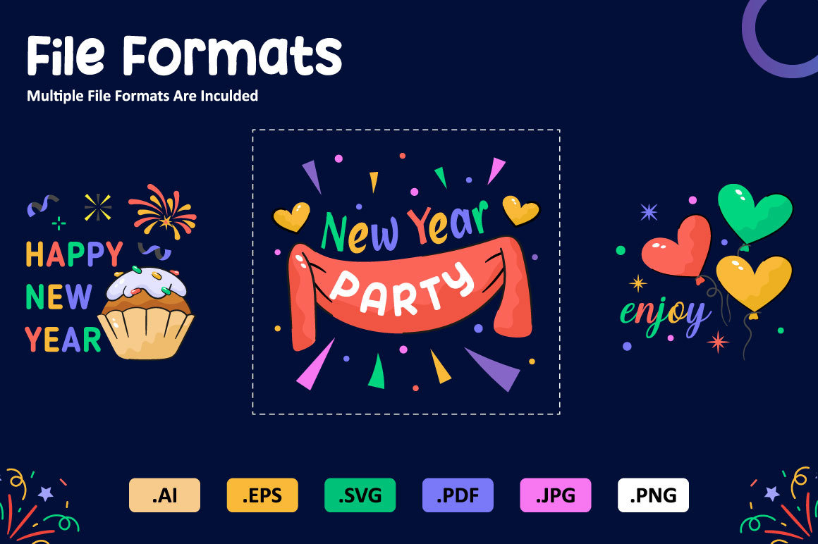 Happy New Year 2024 Stickers