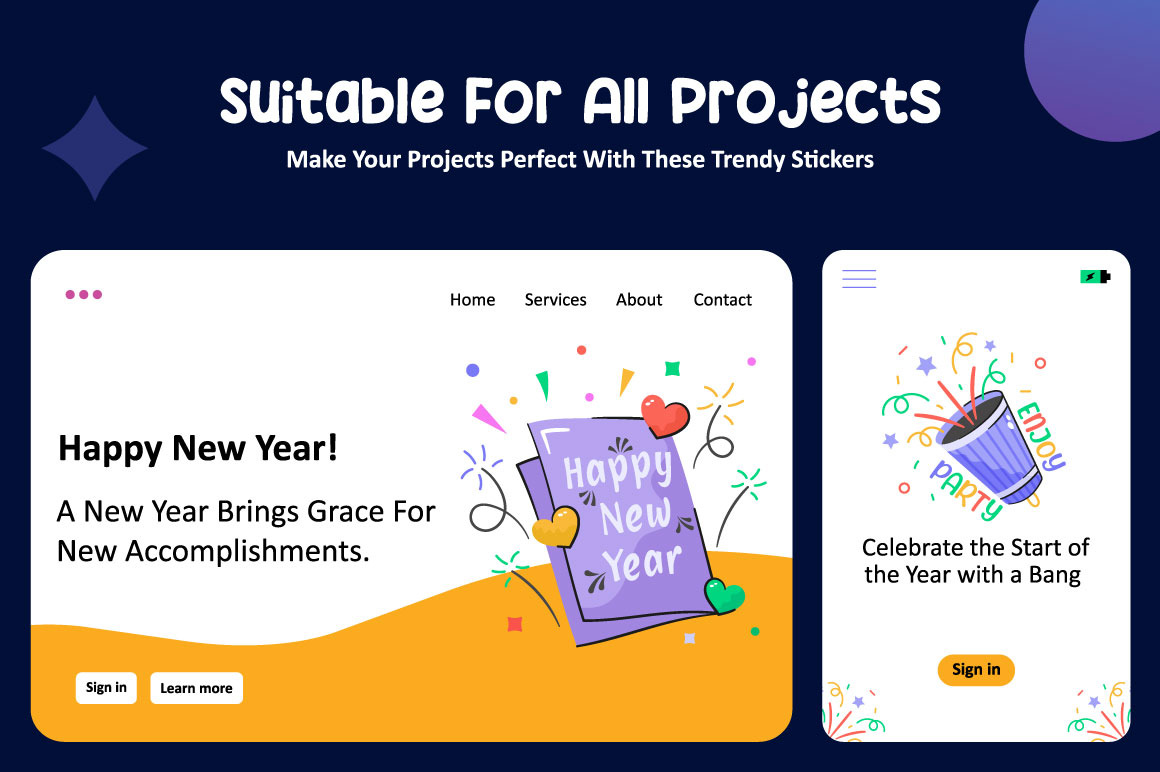 Happy New Year 2024 Stickers Happy New Year 2024 Stickers
