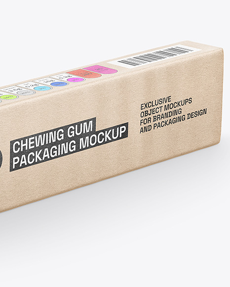 Kraft Paper Packaging w/ Chewing Gum Pads Mockup