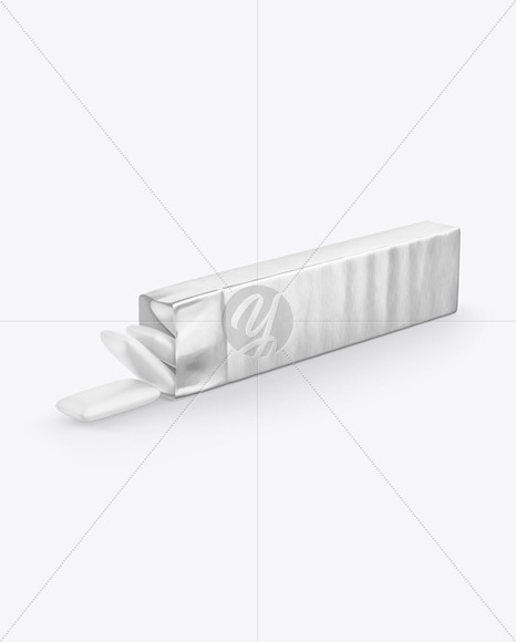 Metallic Packaging w/ Chewing Gum Pads Mockup