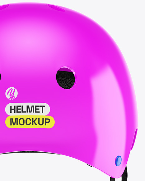 Glossy Helmet Mockup - Back View