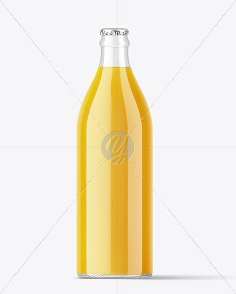 Orange Juice Bottle with Metal Cap Mockup