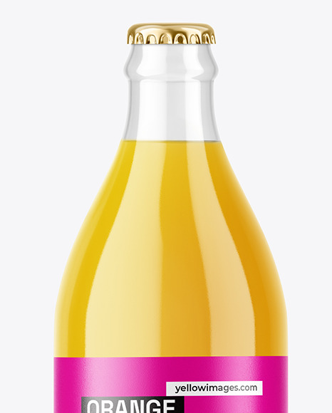 Orange Juice Bottle with Metal Cap Mockup