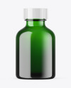 Green Glass Essential Oil Bottle Mockup