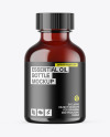 Dark Amber Glass Essential Oil Bottle Mockup
