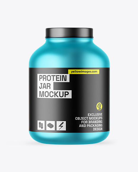 Matte Metallic Protein Jar Mockup