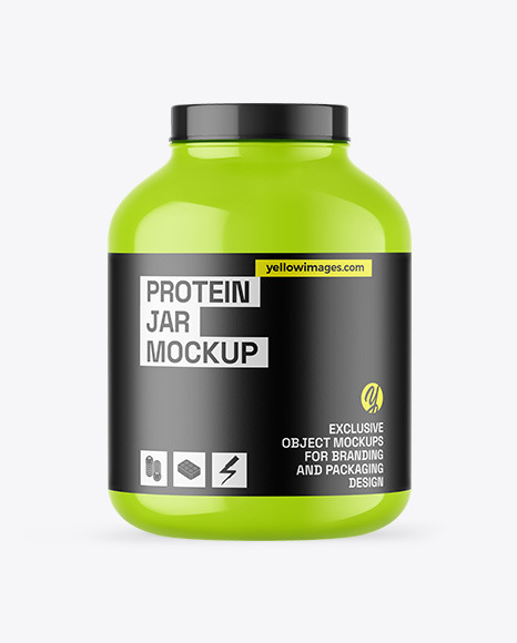 Glossy Protein Jar Mockup