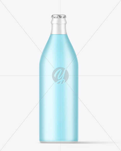 Frosted Beverage Bottle with Metal Cap Mockup