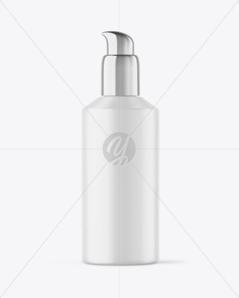 Matte Cosmetic Bottle with Pump Mockup