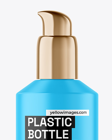 Matte Cosmetic Bottle with Pump Mockup