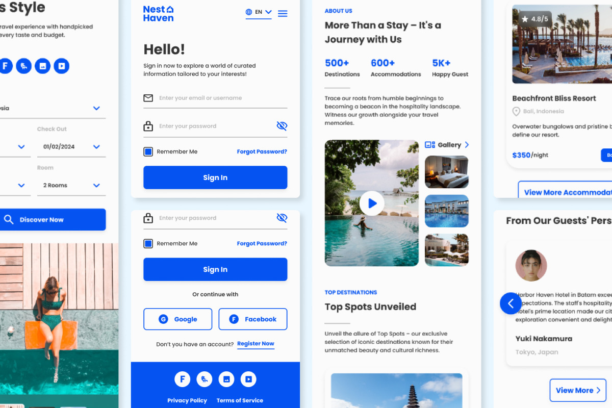 Nest Haven - Hotel Booking Landing Page