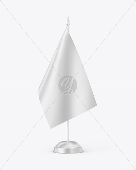 Desk Flag with Metallic Canvas Mockup