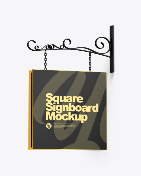 Square Signboard Mockup