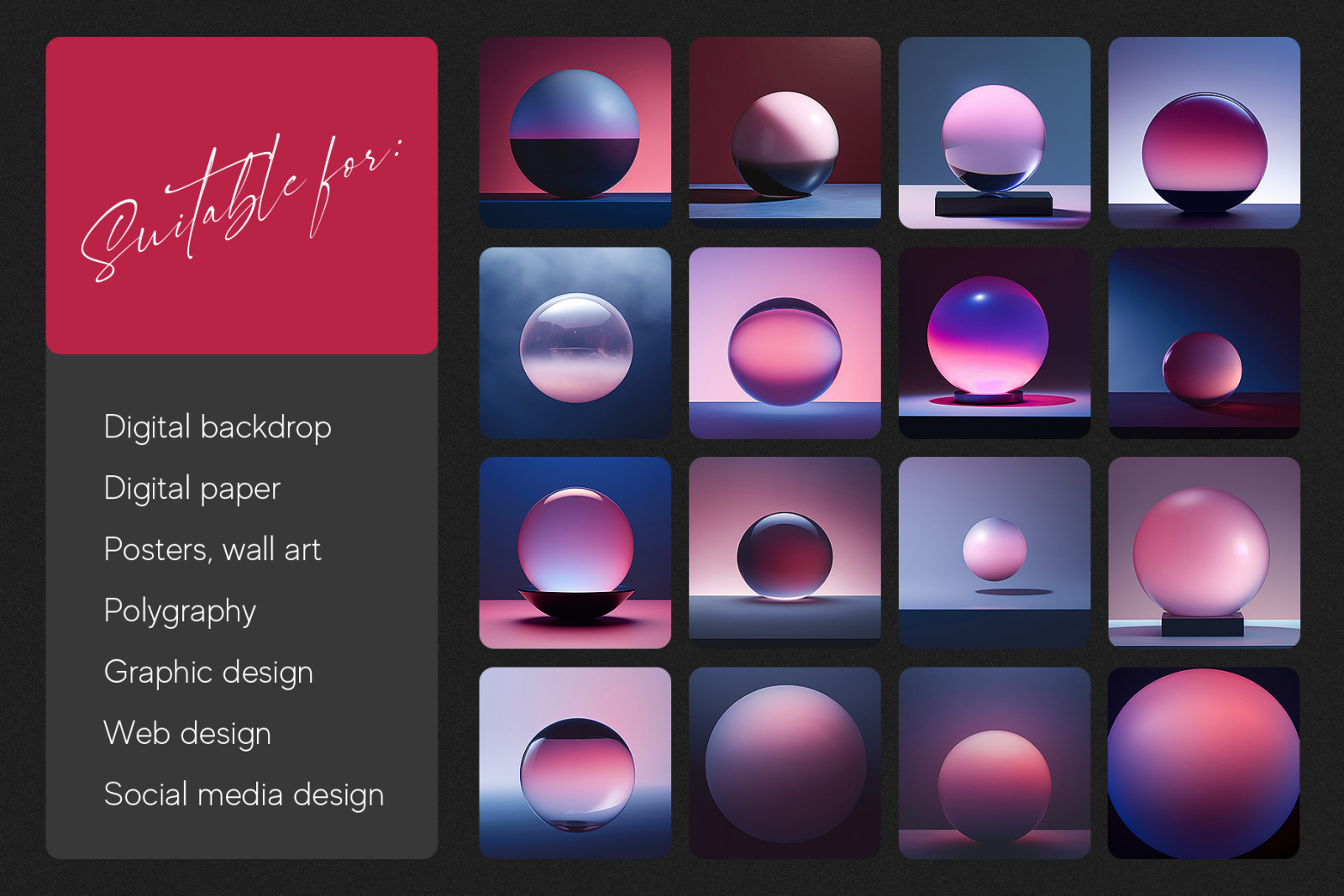 Purple Blue Minimalistic Sphere Texture Pack