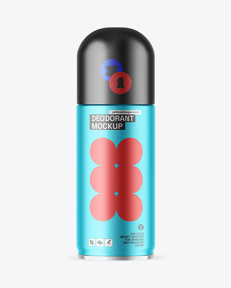 Matte Metallic Deodorant Mockup - Matte bottle mockup