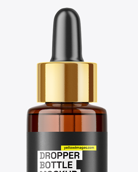 Amber Glass Dropper Bottle Mockup