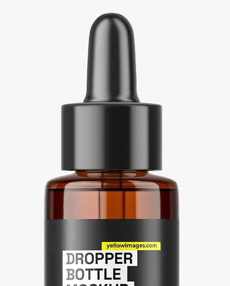 Amber Glass Dropper Bottle Mockup
