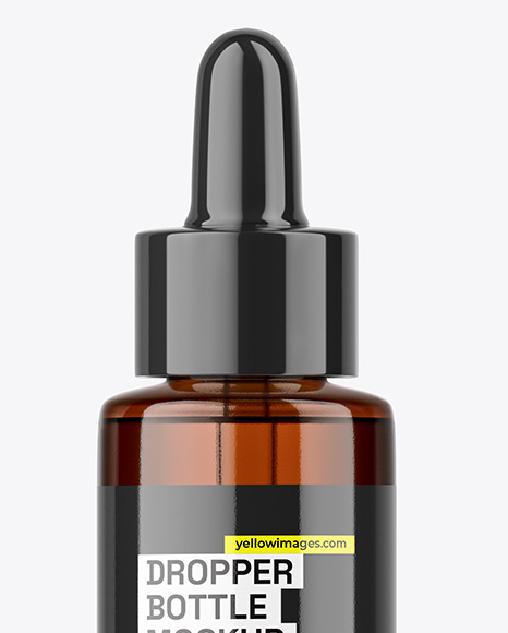 Amber Glass Dropper Bottle Mockup