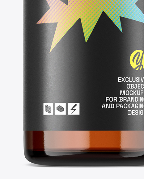 Amber Glass Dropper Bottle Mockup