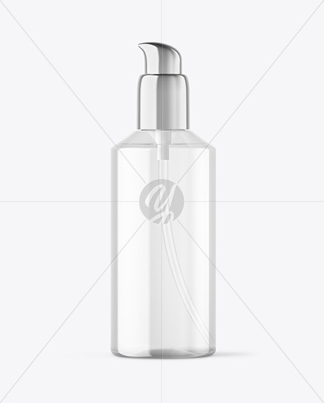 Clear Cosmetic Bottle with Pump Mockup