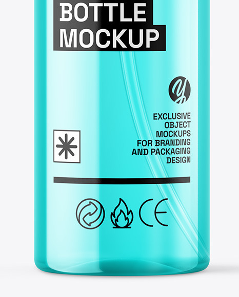 Clear Cosmetic Bottle with Pump Mockup