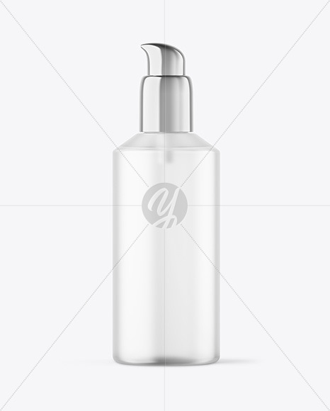 Frosted Cosmetic Bottle with Pump Mockup
