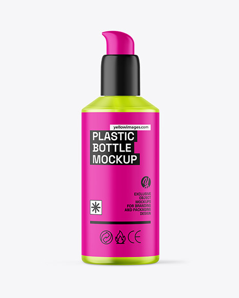 Frosted Cosmetic Bottle with Pump Mockup