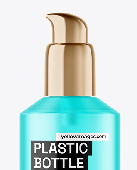 Frosted Cosmetic Bottle with Pump Mockup