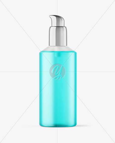 Frosted Color Liquid Cosmetic Bottle with Pump Mockup