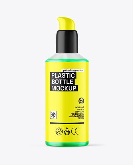 Frosted Color Liquid Cosmetic Bottle with Pump Mockup